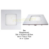 Spot Led plat 3w/6400k (patrat) &ndash; montaj ingropat