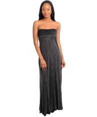 Rochie Maxi, Neagra, Fara Bretele, Romantica foto