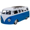 Jucărie Vehicul, Model Autobuz, scară 1:36, Sunet și Lumini, Albastru-Alb, Metal, Oem