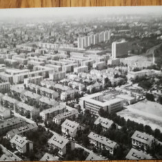 Fotografie aeriana veche București Cartier Floraesca per comunistă 11, 5x9 cm