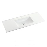 Lavoar ceramică albă 120x46x18 cm, design modern plat. Chiuvetă baie, garanție 12 luni