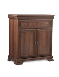 Comoda dormitor si living, VM1, Pal Melaminat, cu 2 usi, un sertar, cu elemnte din MDF, Nuc
