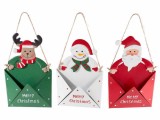 Cumpara ieftin Set 3 ornamente brad Craciun metal multicolor 10x17 cm