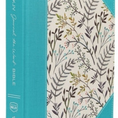 NKJV, Journal the Word Bible, Large Print, Blue Floral Cloth, Red Letter Edition: Reflect, Journal, or Create Art Next to Your Favorite Verses