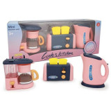 Set aparate casnice, filtru cafea, fierbator, prajitor paine de jucarie, multicolor, 3 ani+, Oem