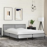 Gossi cadru de pat, gri sonoma, 160x200 cm, lemn prelucrat si metal