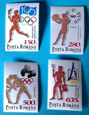 TIMBRE ROM&amp;Acirc;NIA LP1246/1994 Anul Sportului si Idealului Olimpic -Serie simplă MNH foto