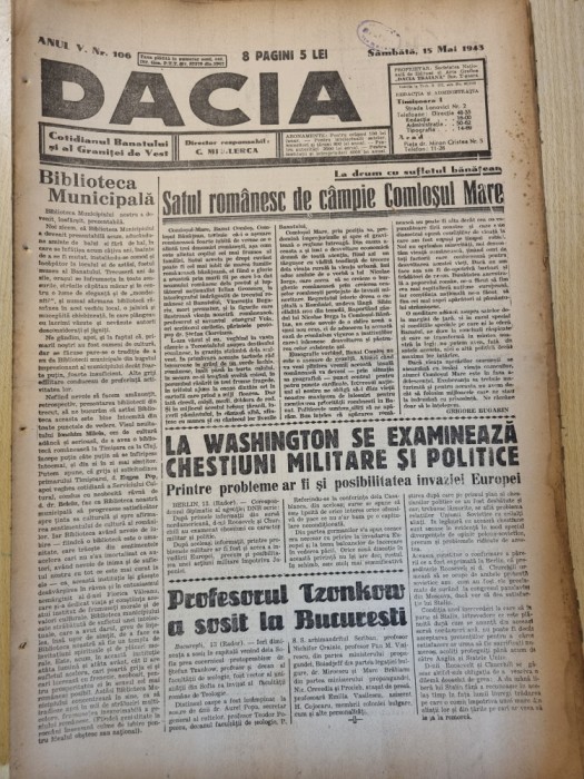 Dacia 15 mai 1943-stiri al 2-lea razboi,timisoara