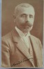Fotografie tip Carte postala, Apostol Popescu, functionar al Casei regale timp de 40 ani, cu semnatura acestuia