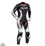 Cumpara ieftin Costum (combinezon) motociclete femei piele Ixon vara model Vortex Lady LS culoare: negru/alb/fucshsia (roz) Negru/alb/fuchsia (roz) L