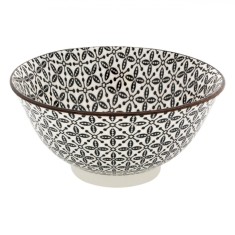 Bol Por?elan, Bej, Model Negru, Capacitate 690 ml, Diametru 16 cm, Inal?ime 7.5 cm, Compatibil Ma?ina de Spalat Vase ?i Cuptor Microunde foto