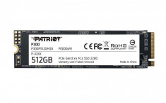 SSD PATRIOT, P300, 512GB, M.2, PCIe Gen3.0 x4, 3D TLC Nand, R/W: 1700 MB/s/1100 foto