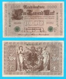 Germania (p#45) 1000 Mark 1910 aUNC 'Reichsbanknote'; (ROG CITITI DETALIILE!); Sigiliu Verde