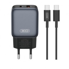 Incarcator Retea Cu Cablu USB-C XO Design L154, 20W, 3A, 1 x USB-A - 1 x USB-C, Negru