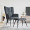 vidaXL Scaun de relaxare cu taburet, gri &icirc;nchis, catifea 328085