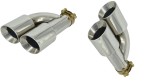Ornament Toba Dublu Inox Universal ALM 27x18.5x8.8cm, Diametru 6.5cm, Colier Prindere Inclus Tuning Auto Exterior