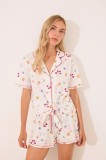 women&#039;secret set de pijama de bumbac culoarea alb, bumbac, 3132114