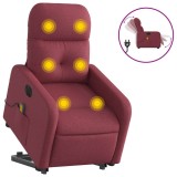 Cumpara ieftin Fotoliu de masaj electric rabatabil cu ridicare rosu vin textil
