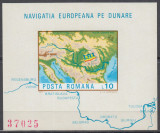 ROMANIA 1977 LP 950 NAVIGATIA EUROPEANA PE DUNARE COLITA NEDANTELATA MNH, Nestampilat