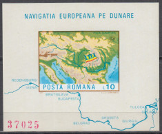 ROMANIA 1977 LP 950 NAVIGATIA EUROPEANA PE DUNARE COLITA NEDANTELATA MNH foto