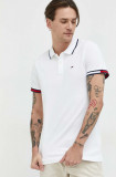 Tommy Jeans polo de bumbac culoarea alb, uni DM0DM12963