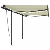 Cumpara ieftin Copertina retractabila manual cu LED, crem, 3,5x2,5 m