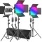 Kit 3 Panouri de lumina continua Softbox , 660 LED RGB cu control prin aplicatie, 660 LED-uri SMD CRI95 / 3200K-5600K