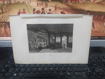 Gravură &amp;icirc;n oțel Pise Pisa, Vue interiure du Campo Santo, Rouargue Paris 1853 035 foto