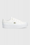 Lacoste sneakers Ziane Platform Logo Leather culoarea alb, 47CFA0005