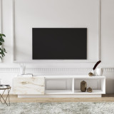 Cumpara ieftin Comoda TV, Minima, Asimo, 180 x 41.4 x 37 cm, pal melaminat, alb