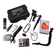Kit supravietuire DEPOX&reg;, True Saviour, 13 elemente multifunctionale, negru