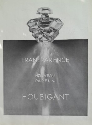 1939 Reclamă parfum TRANSPARENCE, HOUBIGANT originală, 38 x 28cm foto