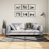 vidaXL Covor pufos &quot;PAMPLONA&quot; fire &icirc;nalte negru/crem modern 120x170 cm