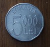 Moneda 5000 Lei 2002 Romania, XF, Luciu de Monetarie