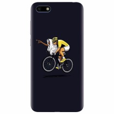 Husa silicon pentru Huawei Y5 2018, ET Riding Bike Funny Illustration foto