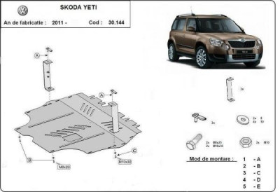 Scut motor metalic Skoda Yeti 2011-2017 foto