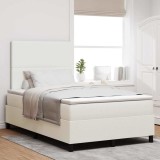 Cumpara ieftin Pat cu arcuri Manual Crema și Alb 203 x 120 x 128 cm
