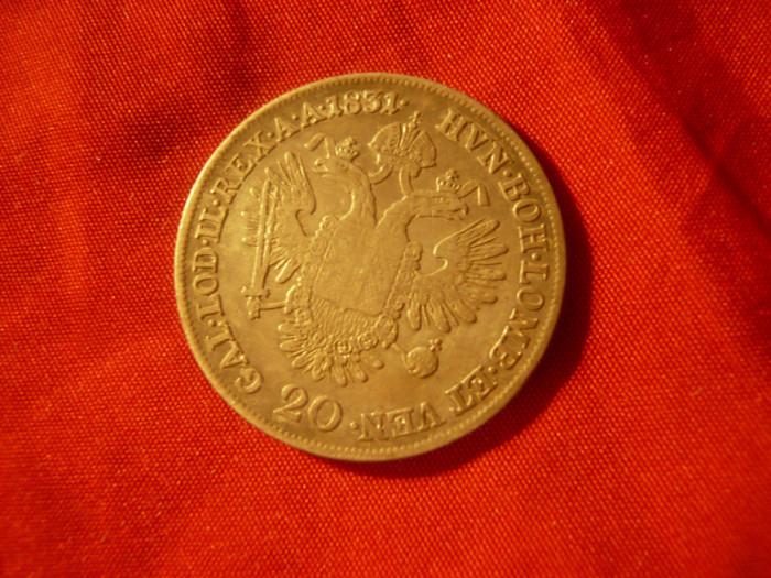 Moneda 20 kr.1831 litera A Austria Imparat Francisc I argint cal. f.buna