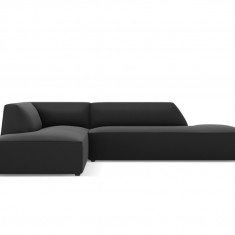 Coltar stanga 4 locuri, Ruby, Micadoni Home, BL, fara cotiera, 273x180x69 cm, piele ecologica, negru