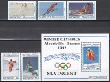 St. Vincent 1992-Jocurile Olimpice de iarnă-Albertville, Serie scurta+Colita,MNH, Nestampilat