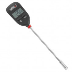 Termometru alimentar digital Weber WB 6750, Citire instantanee, Celsius, Fahrenheit, Inox / negru