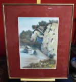 Neculai Ciochina (n.1933), pictor UAP Iasi - Curte la Balcic - Bulgaria - Pastel, Peisaje, Realism