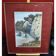 Neculai Ciochina (n.1933), pictor UAP Iasi - Curte la Balcic - Bulgaria - Pastel