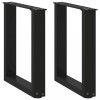 VidaXL Picioare pentru măsuță de cafea &icirc;n formă de U, 2 buc., negru, 38x(42-43) cm, oțel 4013152