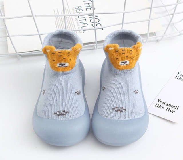 Mocasini bleu cu talpa antiderapanta - Teddy (Marime Disponibila: Marimea 26)
