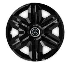 Set 4 capace roti hubcaps fast black R14 pentru gama auto Mercedes-Benz foto