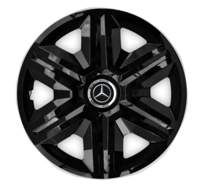 Set 4 capace roti hubcaps fast black R15 pentru gama auto Mercedes-Benz foto