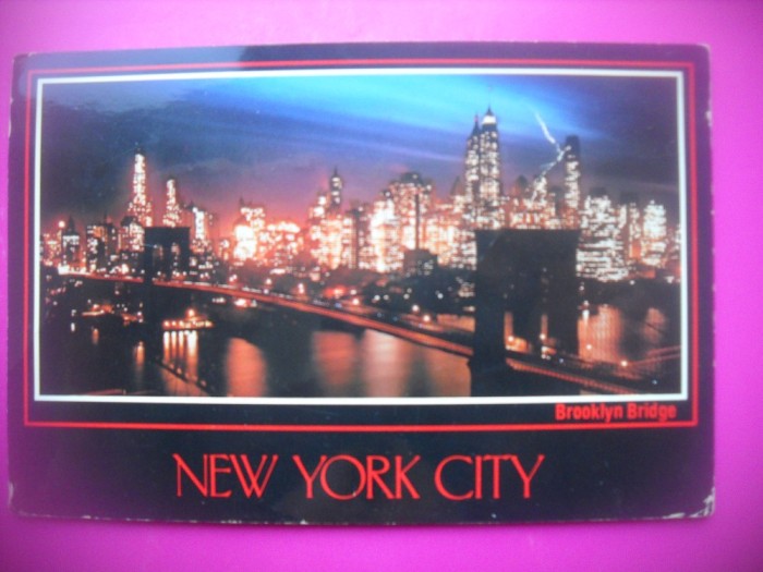 HOPCT 7706 PODUL BROOKLYN -NOCTURNA - NEW YORK CITY - STAMPILOGRAFIE-SUA-AMERICA DE NORD -CIRCULATA