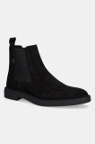 BOSS botine din piele &icirc;ntoarsă 50552528 culoarea negru, Calev
