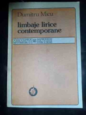 Limbaje Lirice Contemporane - Dumitru Micu ,541310 foto